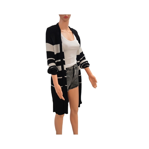 Calvin Klein Black and White Cardigan Sweater - Picture 1 of 9